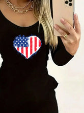 Long Sleeve Short Sleeve Women's Simple Fashion Casual Daily, Heart Print Pattern, Soft Polyester Fiber, Machine Washable